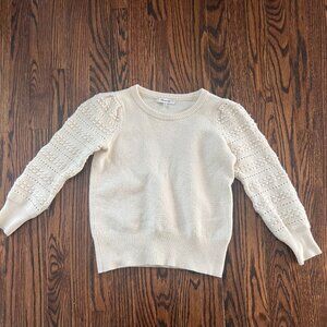 Madewell Size XXS Bobble-Sleeve Pullover Sweater - Cream Ivory